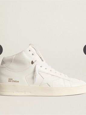 Golden Goose Mid stardan White Leather High-Top Sneakers